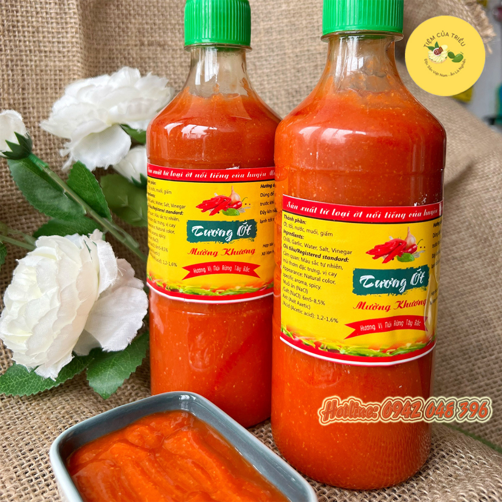 Tương Ớt Mường Khương 500ml - đặc sản Lào Cai, cay tự nhiên, không chất bảo quản