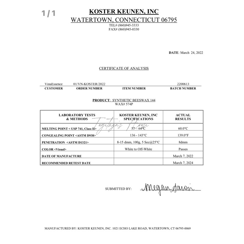 SÁP ONG TRẮNG-KOSTER KEUNEN