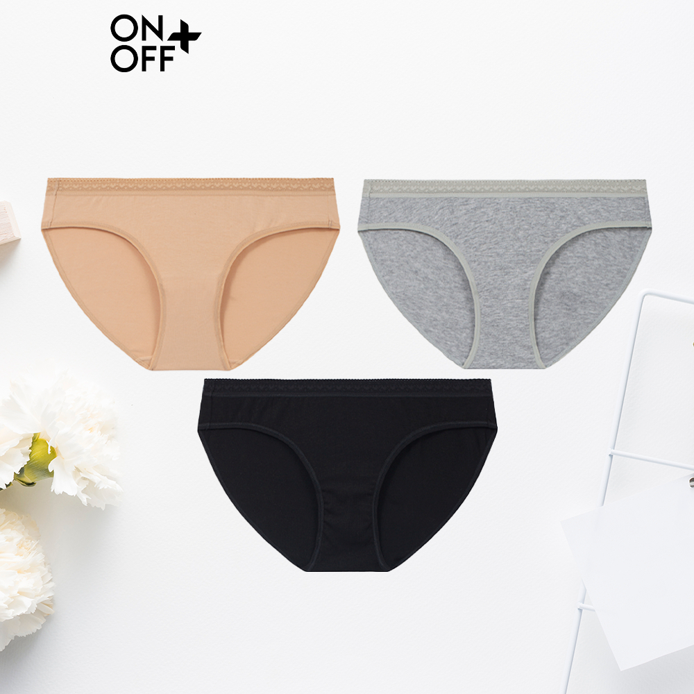 Combo 3 quần lót nữ ONOFF cotton USA êm thoáng, mát mịn - 16UQ23A015