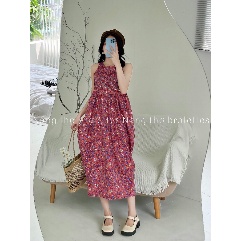 Đầm xếp ly hoa