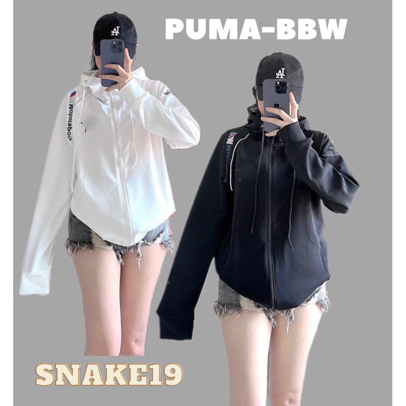 Áo Khoác Thun Lạnh Umi Thể Thao Cao Cấp Puma Bbw sọc chỉ form rộng nam nữa