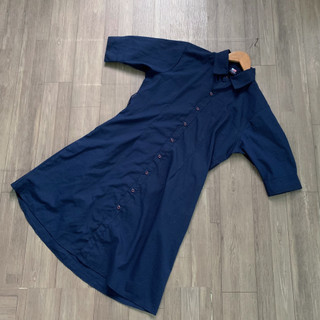 Đầm sơ mi xanh navy