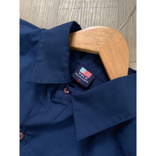 Đầm sơ mi xanh navy