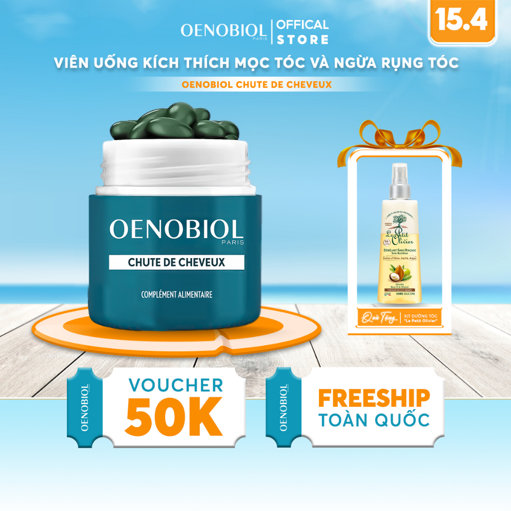Viên uống kích thích mọc tóc và ngừa rụng tóc Oenobiol Chute De Cheveux 60 viên/hộp