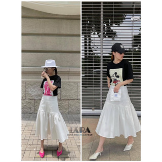 Chân váy midi thô lụa T.S