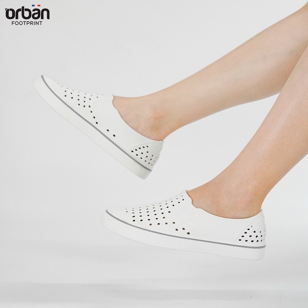 Giày Đi Mưa OBAN unisex nhựa đúc khối nguyên đôi Nam Nữ, bền bỉ, đi mưa đi nước màu trắng full