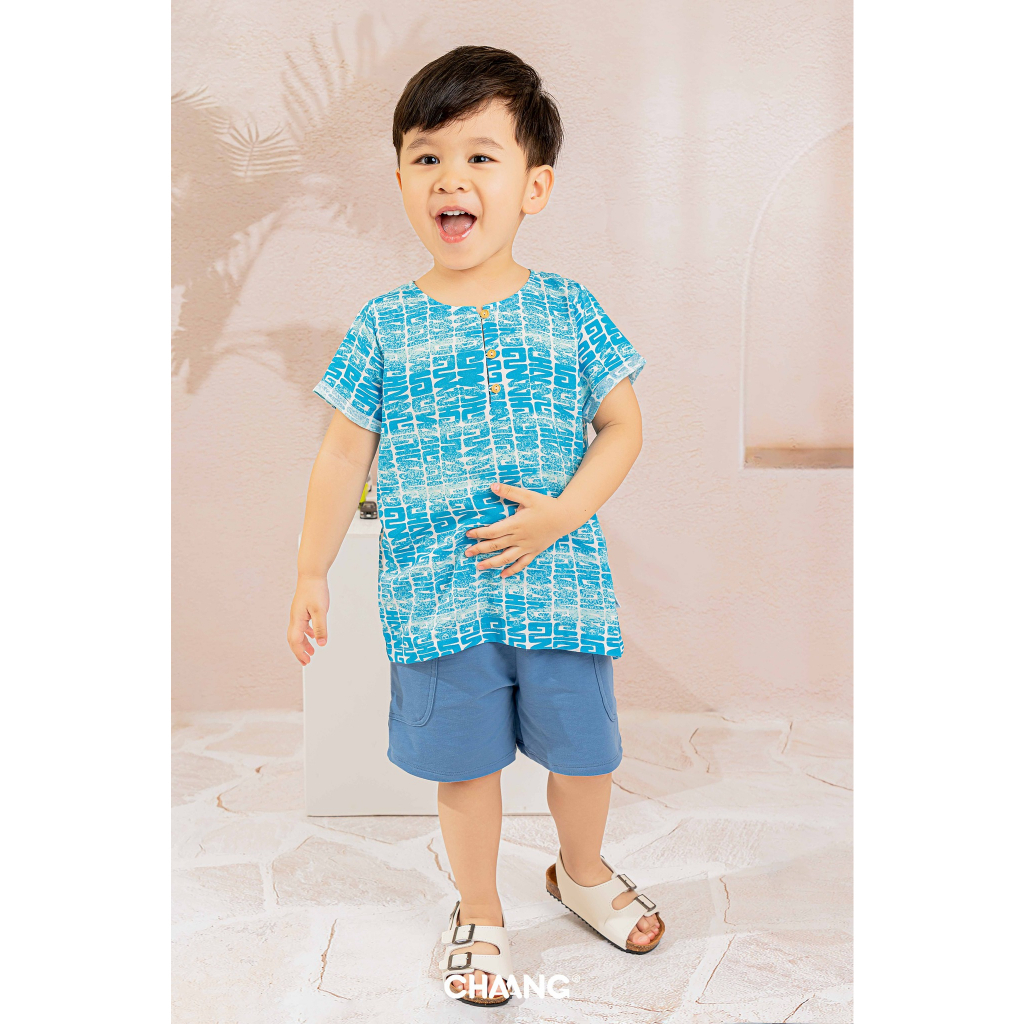 Chaang Áo sơ mi lanh cho bé trai mùa hè BOSS2023D04