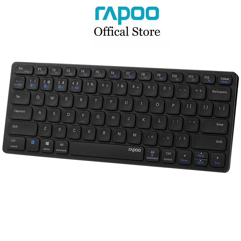 Bàn phím không dây Rapoo E9050G đa kết nối (Bluetooth 5.0/3.0/ USB 2.4Hz), pin sạc, phím hotkeys