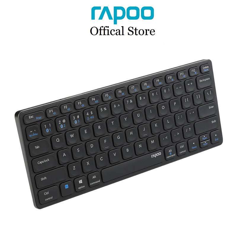 Bàn phím không dây Rapoo E9050G đa kết nối (Bluetooth 5.0/3.0/ USB 2.4Hz), pin sạc, phím hotkeys