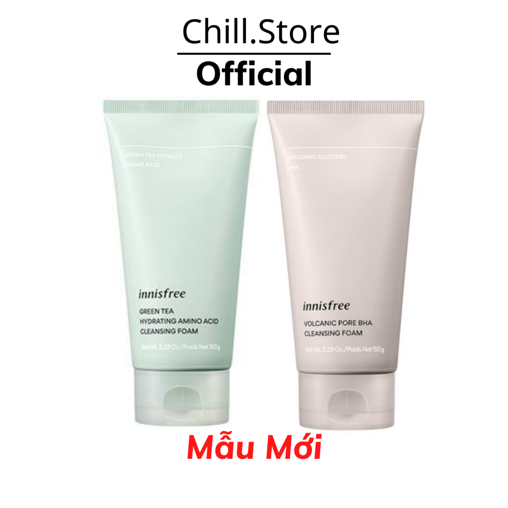 Sữa Rửa Mặt Innisfree Green tea - Bija Trouble - Jeju Volcanic - Trà Xanh Cho Da Mụn - 150G