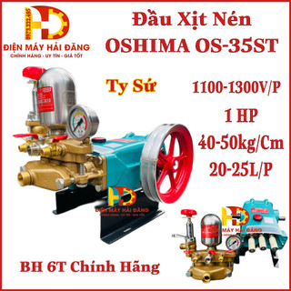 Đầu xịt nén áp lực cao.chạy dây curoa. 1hp .oshima os-35st. pittong sứ cao cấp. bh 6t