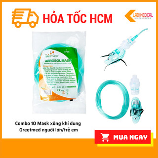 Combo 10 Mask xông khí dung, mặt nạ xông khí dung Greetmed phụ kiện máy xông mũi họng