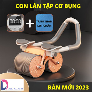 Con lăn tập cơ bụng eo, tặng kèm thảm lót chân giảm mỡ tăng cơ, tập plank, hỗ trợ tập luyện tại nhà phiên bản mới