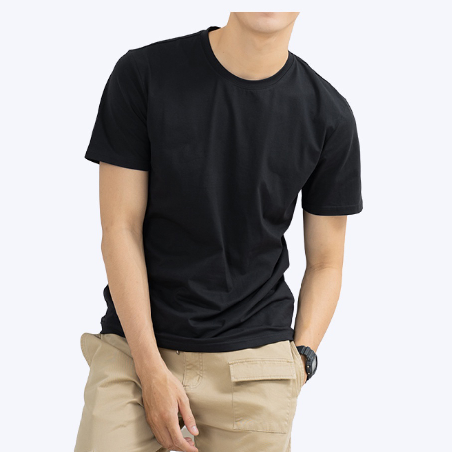 Áo thun nam cổ tròn basic, áo phông form hàn quốc hàng VNXK vải cotton dày dặn, co giãn thoáng mát (Ảnh thật)