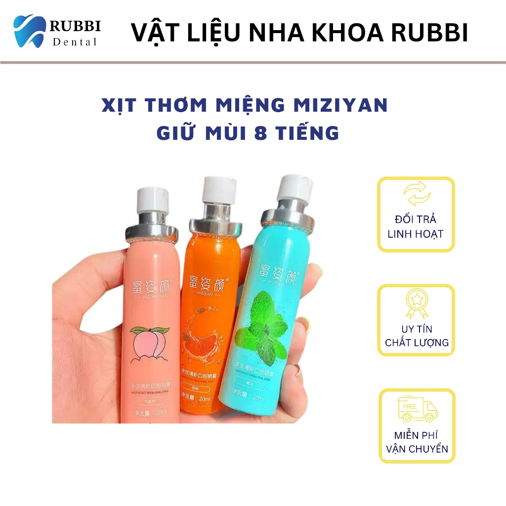 Xịt thơm miệng vị đào, bạc hà, bưởi thơm mát tự tin