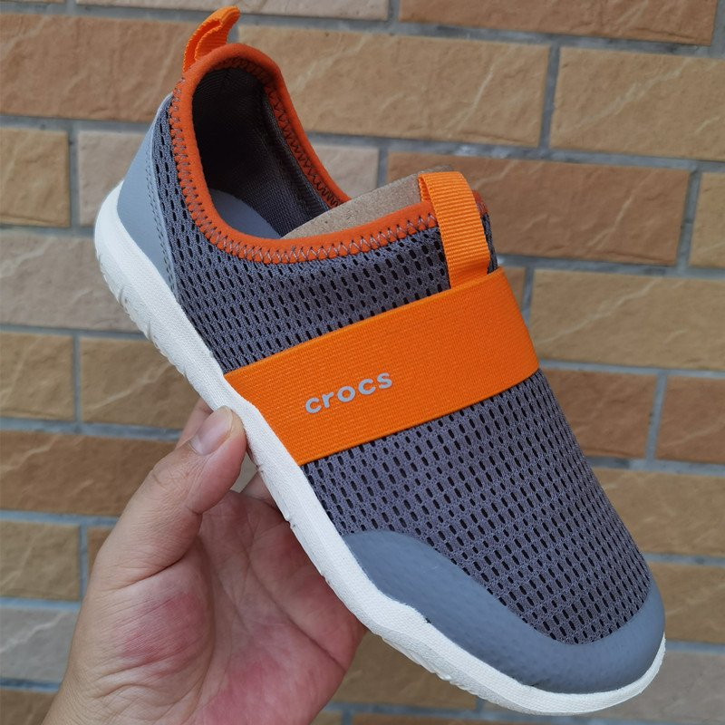 GIÀY VẢI THUN LƯỚI  TRẺ EM CROSS EASY ON  NHẸ, THOÁNG MÀU GHI CAM