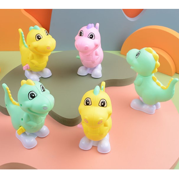 Đồ chơi khủng long lên dây cót đồng hồ nhảy lò cò