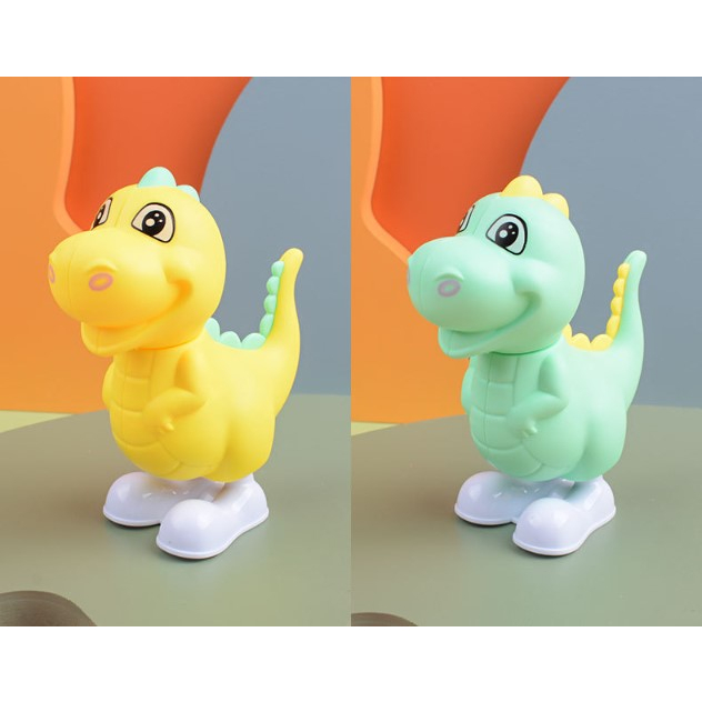 Đồ chơi khủng long lên dây cót đồng hồ nhảy lò cò