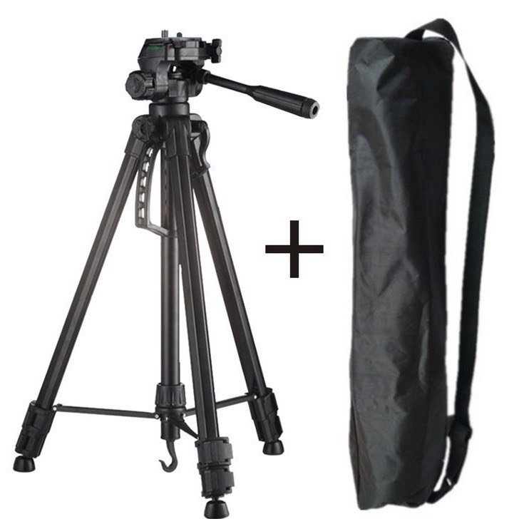 Chân Máy Ảnh, Tripod Weifeng Chân Điện Thoại WT-3520 Cao 1,4m Khung Hợp Kim Chịu Tải 3kg Tặng Kèm Kẹp Điện Thoại