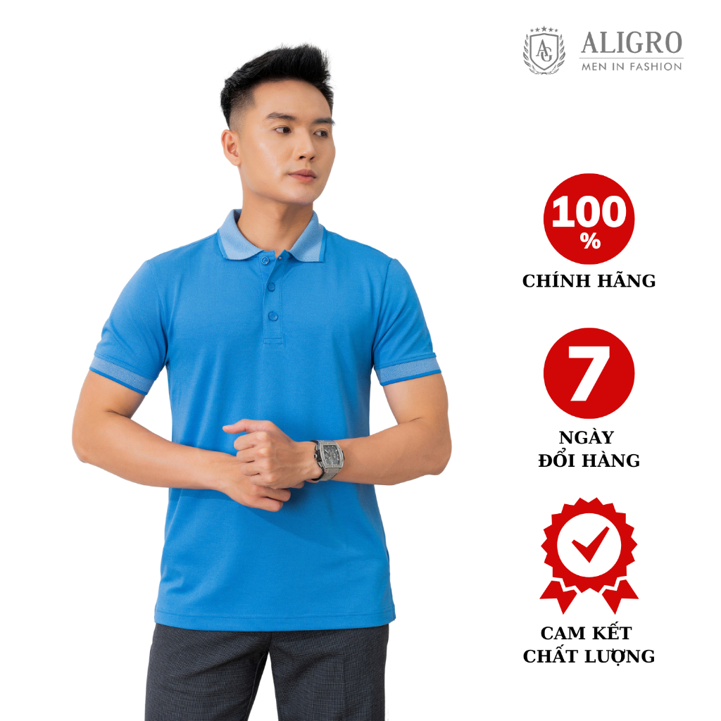 Áo polo nam ngắn tay ALIGRO trơn chất liệu cotton cao cấp, thiết kế basic 4 màu ALGPLO2A4M