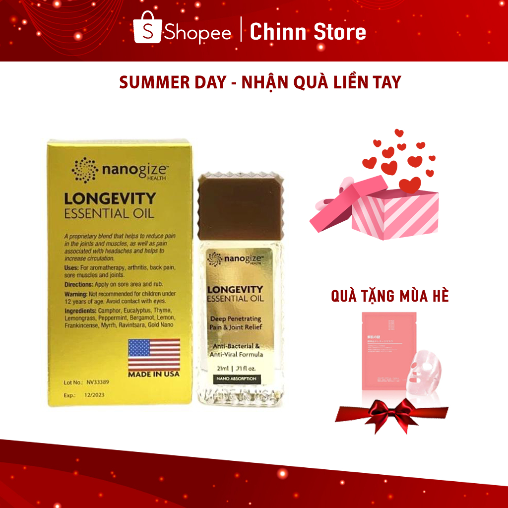 Dầu Lăn Mỹ Longevity 21ml- g.i.ả.m đ.a.u hiệu quả ở k.h.ớ.p, cơ bắp cũng như đ.a.u. .đ.ầ.u, t.ă.n.g tuần h.oàn m.á.u....