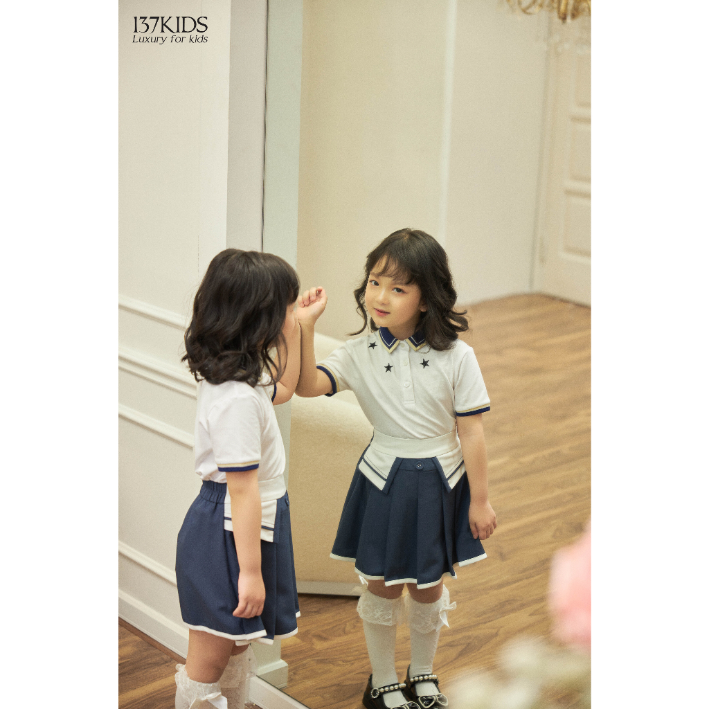 Chân váy xếp ly bé gái 137Kids thiết kế sành điệu cho bé đi chơi đi học