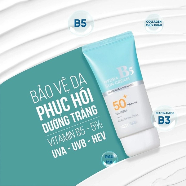 Kem Chống Nắng PrettySkin Phục Hồi Dưỡng Trắng Hydra B5 Suncream 70ml