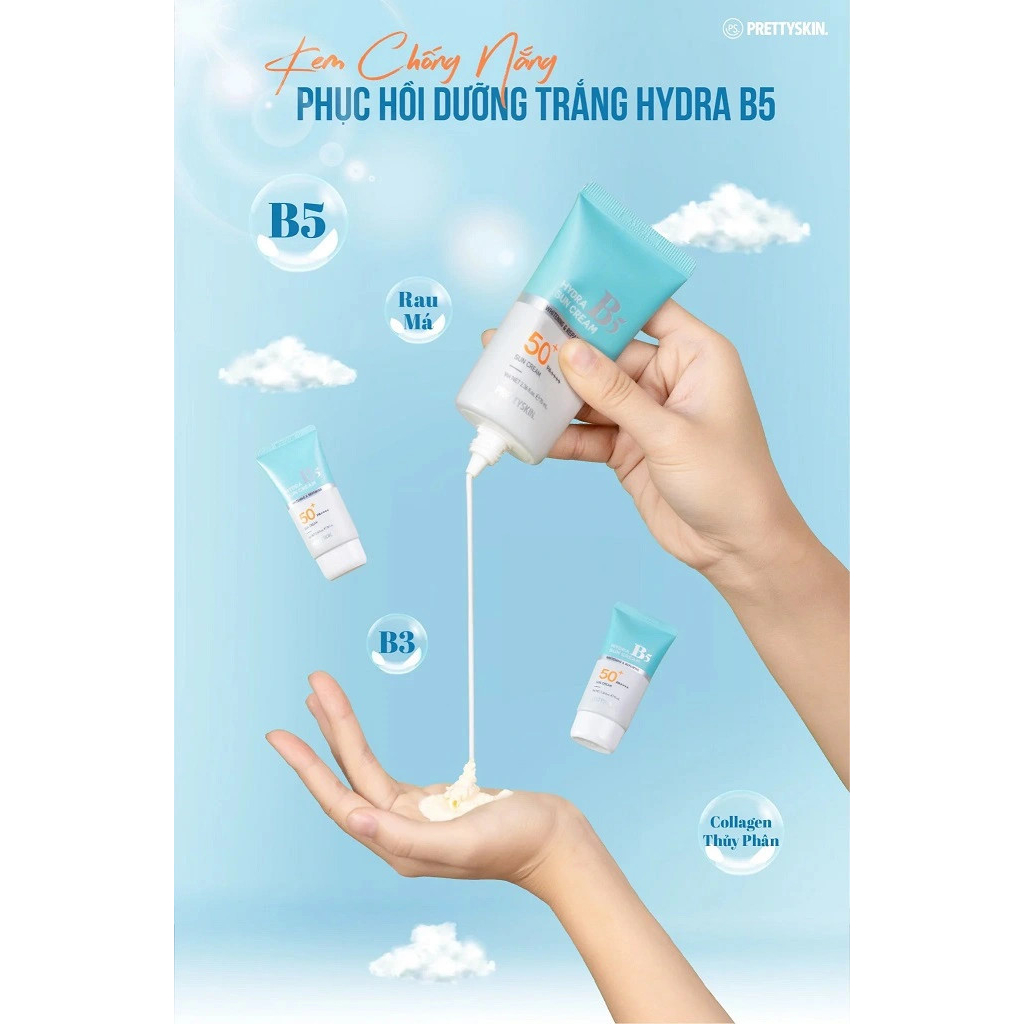 Kem Chống Nắng PrettySkin Phục Hồi Dưỡng Trắng Hydra B5 Suncream 70ml