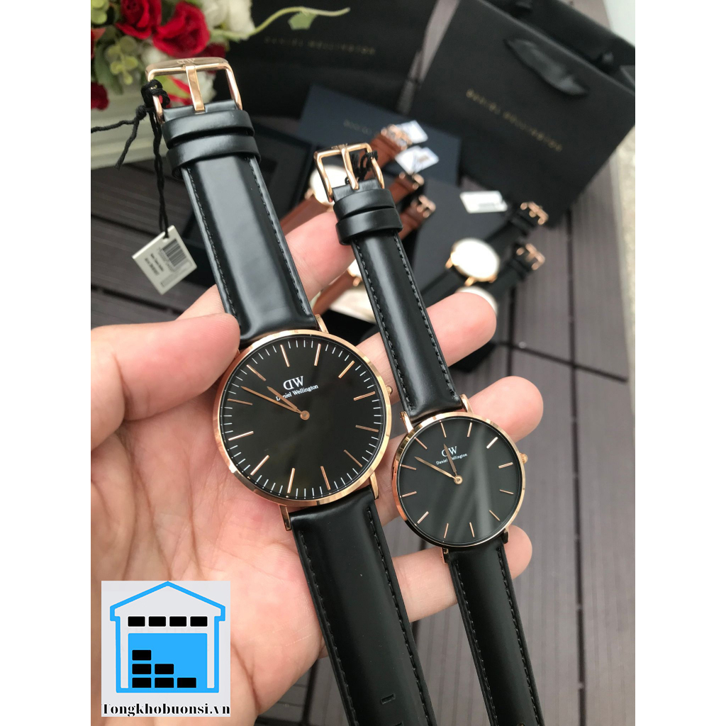 [CHÍNH HÃNG] Đồng Hồ Đôi DW Classic Pettite - DW Đôi Daniel Wellington Dây Da Fullbox
