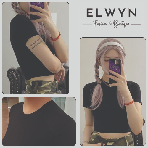 Áo thun croptop cotton 4 chiều ELWYN EL22