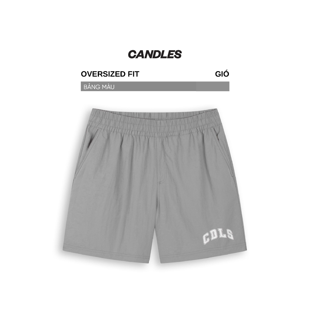 Quần short nam nữ oversized CANDLES CDLS hình in logo sắc nét chất liệu Gió (chống nước tương đối) chính hãng