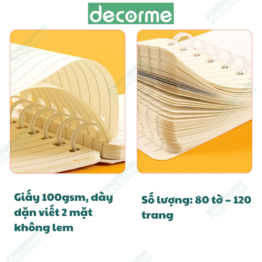 Sổ tay lò xo mini A7 bìa in hình dễ thương ghi chú công việc DecorMe
