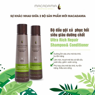 Dầu gội xả siêu mượt macadamia ultra rich repair 300ml