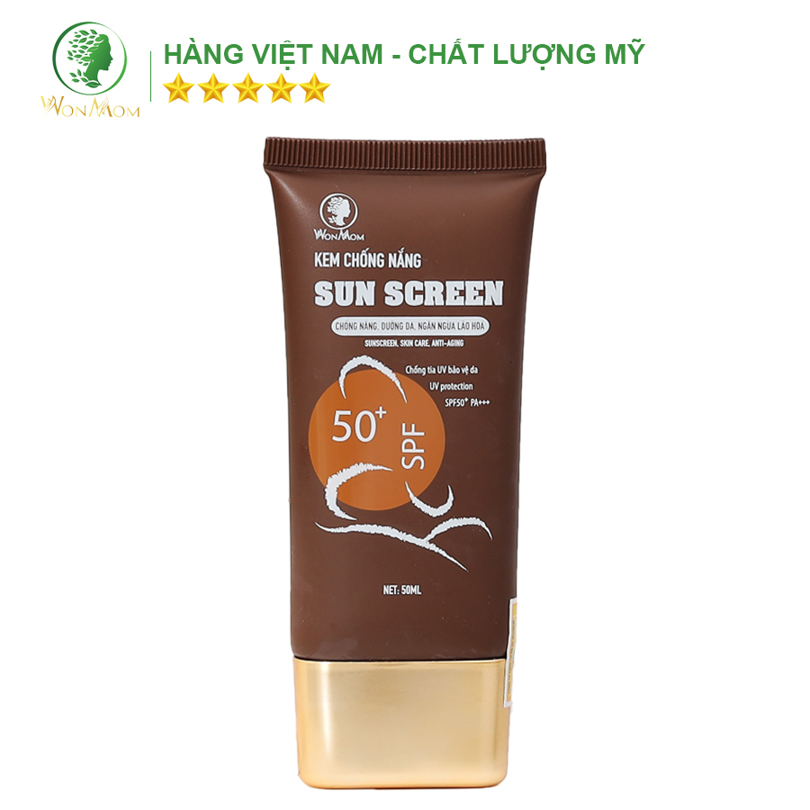 Kem chống nắng vật lý, dưỡng ẩm da và bảo vệ da suốt 8h Wonmom 50 ml