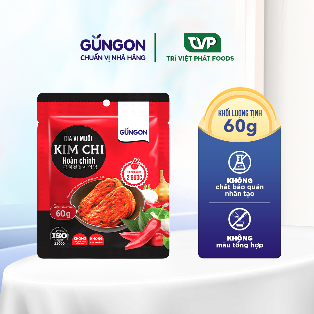 Gia vị muối kim chi hoàn chỉnh GUNGON 60g gói muối kimchi chuẩn vị Hàn Quốc 2 bước