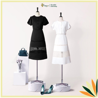 Set Áo Chân Váy Katosa Phối Ren, Chất Vải Lụa Cao Cấp, Chân Váy Phối Ren Tinh Tế Sang Trọng Trong Buổi tiệc,Dịp Đặc Biệt