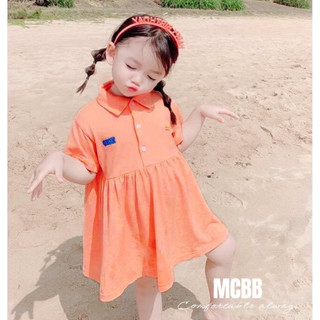 Mcbb 24-49kg 100% vải cotton váy polo cho bé gái váy babydoll váy bé gái tiểu thư đầm thun cho bé trẻ em nữ 1-16 tuổi bộ