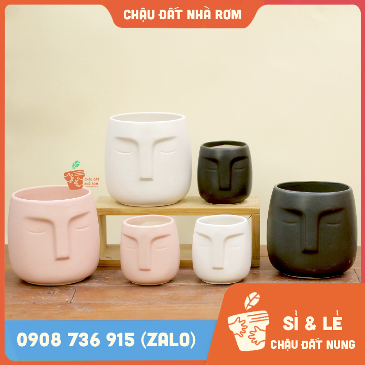 Chậu Zen _ Chậu trồng cây tráng men Zen (có 2 size/ 3 màu) _ Chậu trồng cây để bàn trang trí