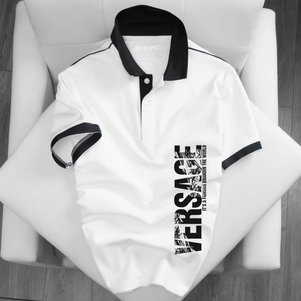 Áo Polo Nam màu Trắng phối viền đen POLOB&W áo thun có cổ Polo phong cách lịch lãm Phông nam cổ trụ vải đẹp POL-11