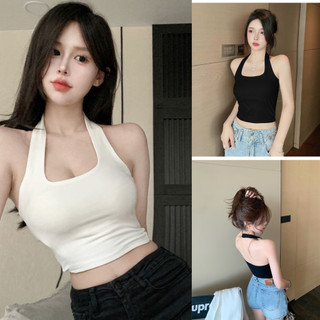 Áo croptop nữ cổ yếm, áo kiểu cổ yếm hở lưng siêu hot hit