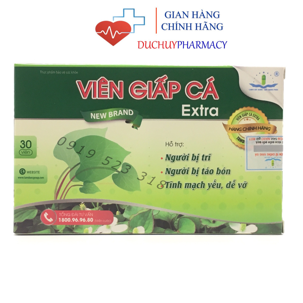 VIÊN GIẤP CÁ EXTRA TÂM DƯỢC (Hộp 30 viên)
