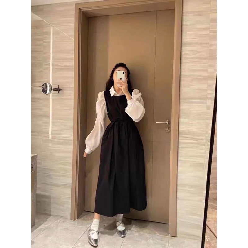 |IOIEN SET| Set yếm đen áo sơmi tiểu thư TLÉA