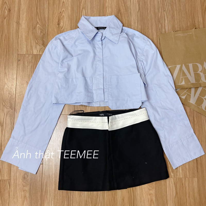 Sơ mi dài tay dáng croptop Za.ra