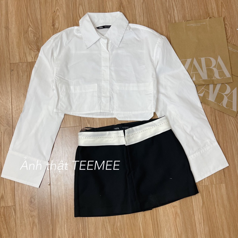 Sơ mi dài tay dáng croptop Za.ra