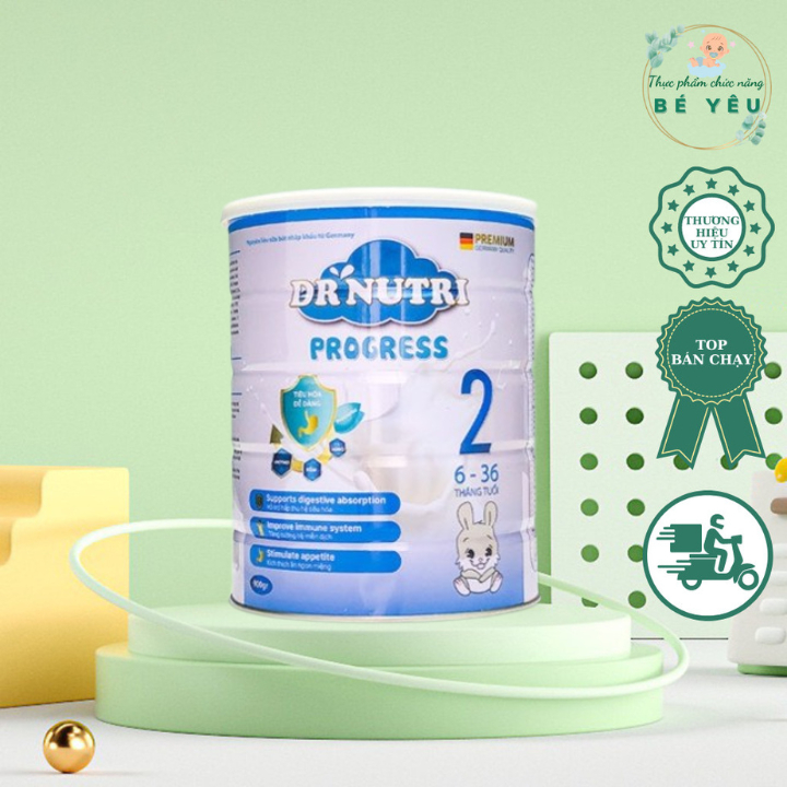 Lon Sữa Bột Dinh Dưỡng Cao Năng Lượng Phát Triển Chiều Cao Và Trí Não Dr Nutri Progress 900g (6 - 36 Tháng)