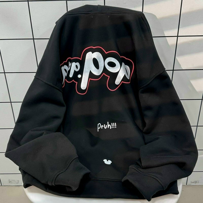 Áo Khoác Hoodie & Sweater Nam Nữ Logo In Chữ POP Nổi Có Nón 2 Lớp Dây Kéo Phao Cực Xịn Xò Siêu Hot TS