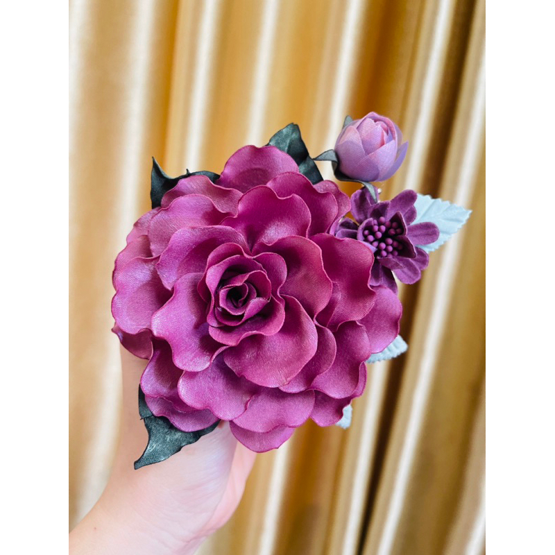 Hoa cài áo chùm hoa hồng tím (ảnh thật )