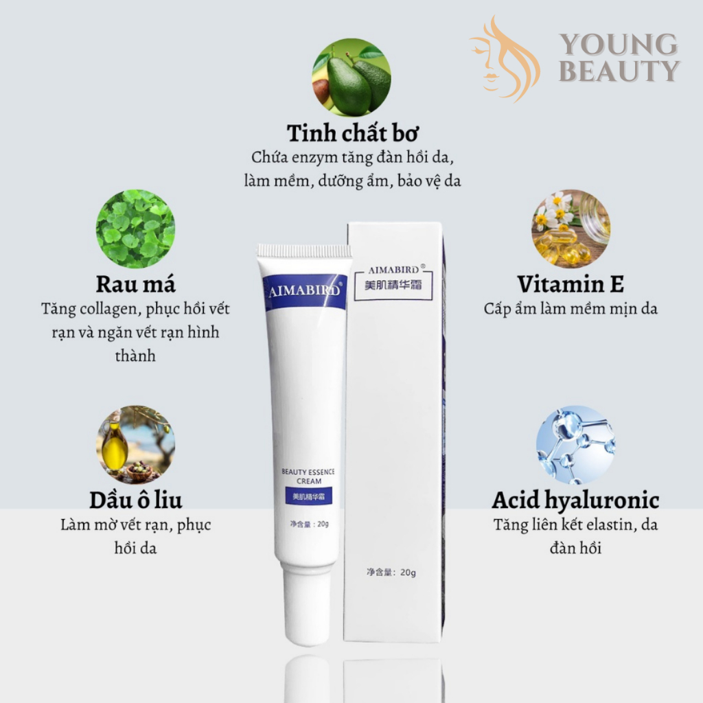 Kem xóa mờ rạn da Aimabird - Kem cải thiện vết rạn sau sinh, phục hồi tái tạo da, lấy lại làn da ban đầu - YOUNG BEAUTY