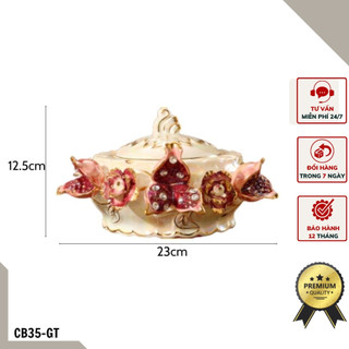 Gạt tàn thạch lựu sứ xương men xà cừ tân cổ điển cb35-gt