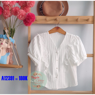 Áo croptop viền bèo